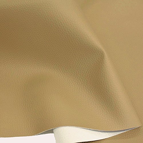 TOLKO® Möbelstoff Kunstleder Meterware Dunkel-Beige Langlebiger PREMIUM Polsterstoff, Bezugstoff - 2