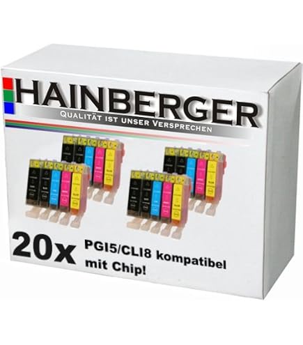 20 Cartucce Compatibili Per Stampanti Canon PIXMA | Serie IP4600, IP4700, MP540, MP550, MP620, MP980
