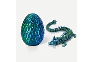 Urijk 3D Printed Dragon in Egg Mystery Dragon Egg 3D Printed Dragon Toys Flexible Articulated Dragon Ornament Fidget Toy Dragon with Dragon Egg Inside Fidget Articulated Fingers Crysta Dragon Egg Set