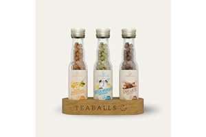 ‎TEABALLS TEABALLS BIO – 3ER SET FEEL GOOD – Ingwer Kurkuma Orange, Guten Morgen Tee, Chai Latte – ca. 120 Tassen – Bio-Tee ohne Beutel, nur mit heißem Wasser, zuckerfrei – Geschenk für Wohlbefinden