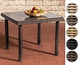 Das Gestell ist aus hochwertigem Polyrattan gefertigt und ist wasserabweisend und UV-beständig. Dieser Tisch verliert auch nach langjähriger Nutzung nicht an Farbe. Die Tischgröße ist ideal für bis zu vier Personen.