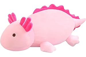 SQEQE Weighted Axolotl Plush Toy, Pink Axolotl Stuffed Animals Cute Axolotl Plush Pillow, Cute Weighted Stuffed Animals Gifts for Girls Boys Pink Axolotl 25CM