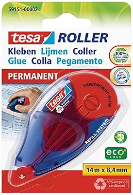 Tesa Ecologo 591510000206 Roller Rechargeable Colle permanente 8,4 mm