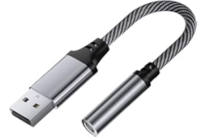 Jesiah USB to 3.5mm Jack Audio Adapter, Aluminum External Sound Card with Speaker Microphone Headphone Jacks, Gaming Headset USB Aux TRRS 4-pole DAC Converter for Windows Mac PC Laptop PS5 PS4 Switch