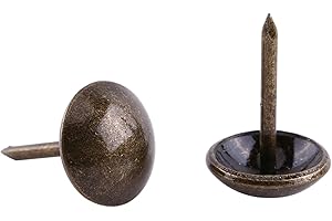 HEEPDD 100 Clavos de tapicería de Vendimia, Muebles de Surtido, Kit de sofá, Zapatillas, Puerta, decoración Antigua, tapicería, chinches de Metal Bronce(11 x 17 mm)