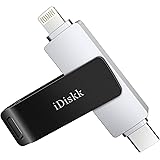 【Certificato MFi】 iDiskk 128 GB 2 in 1 da tipo C a Lightning iPhone Photo Stick, USB-C iPhone Memory, funziona con telefoni U