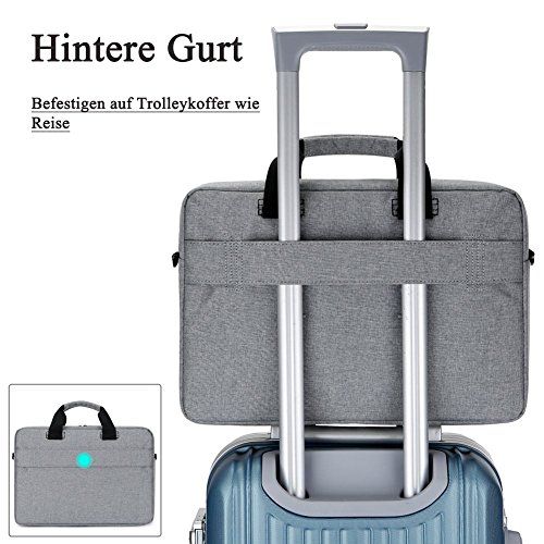 Laptop Tasche 15,6 Zoll, BRINCH stilvoll Nylon Laptop Messenger Bag Umhängetasche Schultertasche Aktentasche für 15-15,6 Zoll Laptop / Notebook / MacBook / Ultrabook / Chromebook Computers,Grau - 4