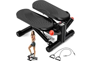 ACFITI Stepper Exercise Machine, Mini Stepper with Super Quiet Design, Stair Stepper with 330LBS Loading Capacity,Exercise Stepper with Resistance Bands