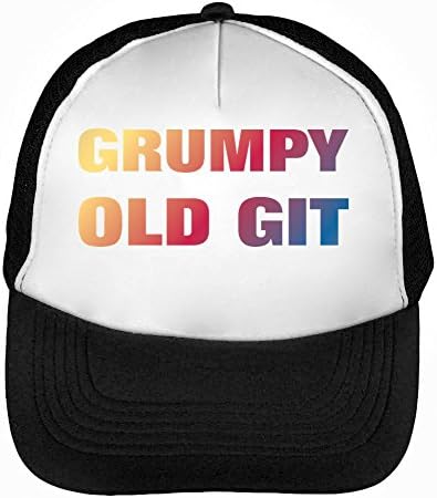 Grumpy Old Git Funny Colourful Slogan Men's Baseball Trucker Cap Hat Snapback Black White