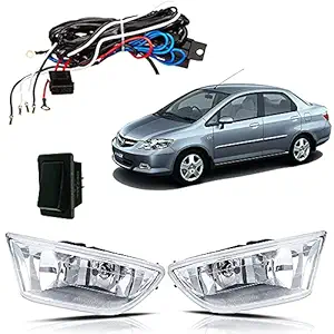 Auto Pearl Car Fog Lamp Lights with Wiring kit and Switch for City ZXI (Without Plastic Sash Cover) (Xtra Small, Set of 2)