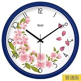 WIHY Stille Seiko Wanduhr Quarz Batterie Mode Präzision Moderne Geschenk Uhr Digital Art Zeichnung Quarzuhr Hause Wanduhr, 13 Zoll, Grund Sapphire Blau-091,