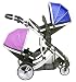 Kids Kargo Duellette 21 BS Twin Double Pushchair Tandem Stroller buggy 2 seat units (Magenta Pink/Fizzy Blue /Black Midnight/Pink/Blue,Silver chassis)