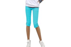 ORANDESIGNE Donna Capri-Pantaloni Casuale Pantaloncini Basic 3/4 Leggings Pinocchietto Sport Bermuda Jeans Elastici
