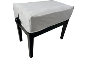 LIYANLIU Piano Stool Cover Stretch Fabric Anti Dust Covers With Holes Fits Adjustable Single Seat Bench - Protector For Piano Bench Or Dressing Table Stool(Single stool cover, Offwhite)