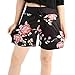 Produktbild Kurzehose Damen,Sonnena Sommer Mode Frauen Blume Print Dünn Shorts Mini Hosen Damen Reizvoller Tunnelzug Hotpants Sommerhose Lässig Kurze Yoga Hose Strandhose (2XL, Schwarz)
