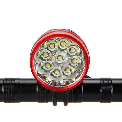 FIVEFIRE 18000LM 9x CREE XM-L T6 wasserdicht Fahrradlicht , Scheinwerfer, Kopflampen, Stirnlampe, Fahrrad Vorderes Leuchtturm, 3 Modes mit 6 x 18650 Akku-Ladegerät - 2