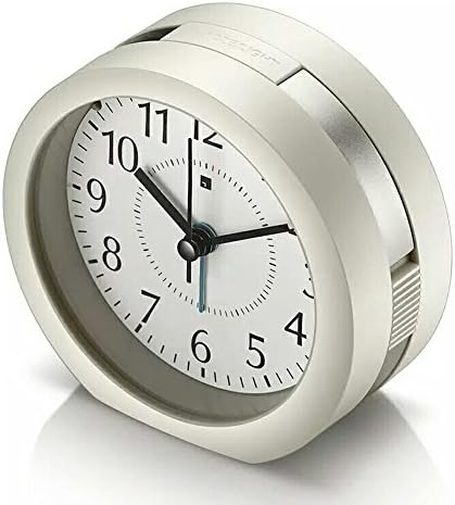Alarm Clock HQOON Loud Wake up Clock for Heavy Sleepers,Modern Snooze Nightlight Clock, Silent Bedside Clock, Small Battery Travel Clock for Office, Home, Simple to Set, Sliver