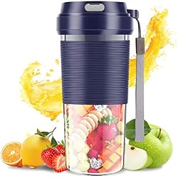 SZMDLX Portable Blender Mixeur Multifonction 2 en 1 Mini-blenders USB Rechargeable avec Lames en Acier Inoxydable pour Fruit Légume Millkshake Smoothie Sport Voyage Accueil 300ml