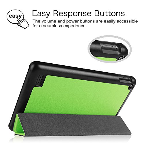 Fintie Fire 7 2015 Hülle – Ultra Slim Lightweight Schutzhülle Tasche Smart Shell Case mit Standfunktion für Amazon Fire 7 Zoll (5. Generation – 2015 Modell) Tablet, Grün - 7