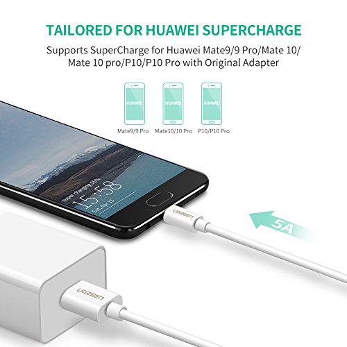 UGREEN C  ble USB C 5A Super Charge C  ble USB Type C pour Huawei P20 Pro P10 Plus Mate 10 Pro Mate 10 Porsche Design Mate 9 Pro Honor 10 Honor View 10 Mate RS Porsche Design  1M
