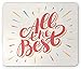 Produktbild Going Away Party Mouse Pad, All The Best Greeting Card Inspired Wish Colorful Abstract Design, Standard Size Rectangle Non-Slip Rubber Mousepad, Coral Yellow Blue