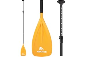 Abahub Pagaie Paddle Sup Paddle Rame Pagaie Télescopique 173-213cm Aluminium avec Revêtement PU pour Sup Planche Surf, Lame Plastique Nylon Noir/Bleu/Vert/Rouge/Orange/Jaune