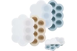 PandaEar 2er-Pack Babybrei Einfrieren Behälter mit Deckeln, Silikon Eiswürfelbehälter, Beikost Einfrieren Behälter für Babynahrung Aufbewahrung und Fruchtsauger, Babybrei Eiswürfelform Gefrierform