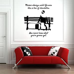 La Vie Est Comme Une Boite De Chocolats Wall Sticker Forrest Gump Sticker Art Disponible En 5 Dimensions Et 25 Couleurs Tres Petit Noisette Amazon Fr Cuisine Maison