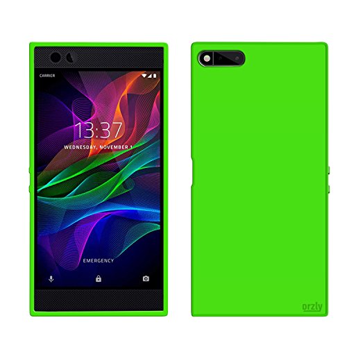 Custodia Razer Phone, FlexiCase di Orzly per Razer Phone (2017 Modello Android SmartPhone) - Custodia Protettiva costruita con QualitÃ  Premium di Silicone TPU - VERDE