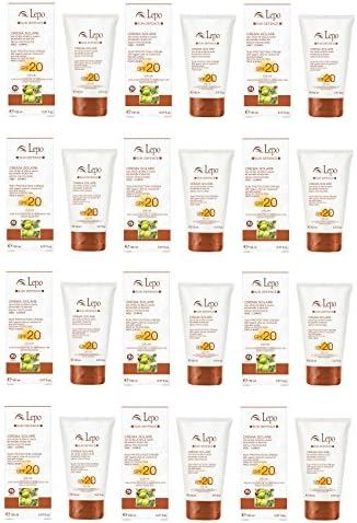 lepo – Sun Cream SPF 20 + with Tan Accelerator 150 ml x 12 Packs – Protection Solar Media, Natural, No Rashes, No Stains, also for Babies.
