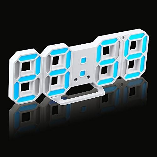 ALISIAM Practical Table Desk Night Wall Clock,Portable Digital Led Clock Alarm Watch 24/12 Hour Display Alarm Clocks,Battery Powered Operated,Time, Date, Temperature Cycle Shows (B)