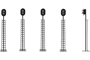 PUUPAA 5PCS Modello Ferroviario 2/3-Light Block Segnale Verde/Rosso Scala HO 1:87 8.3cm 12V Led Semafori per il layout del treno (due luci), 1977721407