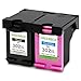 Produktbild 2 Packung GREENBOX Wiederaufbereitet HP 302 XL 302XL Tintenpatronen Ersatz (1x Schwarz, 1x Farbig) Kompatibel mit HP Deskjet 3636 3630 1110 2130 2130 3633 HP Envy 4525 4520 4524 HP Officejet 3831
