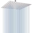 TOSCH Mirror Stainless Steel 304 Square Ultra Slim High Pressure Rainfall Shower Head for bathroom Chrome Finish (12 INCH) (WITHOUT SHOWER ARM)