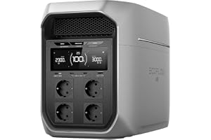 EcoFlow DELTA 3 Max Plus bärbar powerstation 2 048 Wh, 3 000 W AC-utgång | utbyggbar till 10 kWh, 0–80 % laddning på 47 min, LiFePO4-batteri, 10 ms USV-backup, solström för hem, camping
