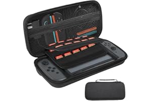 ATLIBERSWO Twarde etui przenośne na Nintendo Switch 2 (2025), z miejscem na 20 kartridży do gier i dodatkową przestrzenią na akcesoria, kompatybilne z konsolą Nintendo Switch 2 (2025), czarny