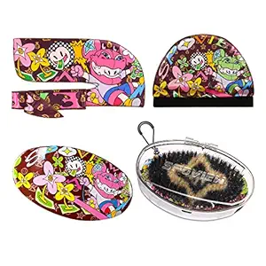 Luxury medium wave brush with case & designer durag,wave cap