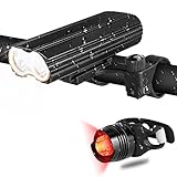HiCool Luci Led Fanale Anteriore Impermeabile per Bicicletta Super Luminoso 1970 Lumen Dotato Batteria 4400mAH USB Ricaricabile