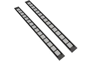 HOOPEVER 2 Pcs Black Air Vent Grille Cover 600mm x 80mm Aluminum Alloy Kitchen Air Vent Cover Cupboard Vents 24 x 3 Inch Fridge Vent Louvred Wall Vent Grille Ventilation Cover