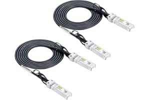 10Gtek [x2 pcs] SFP+ DAC Twinax Cavo 3-Meter(9.8ft), 10G SFP+ to SFP+ Direct Attach Copper Passive Cable per Cisco SFP-H10GB-CU3M, Ubiquiti UniFi, TP-Link, Netgear, D-Link, Zyxel, Mikrotik and More