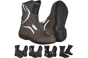 Vaster Moto Zapatos de Moto para Hombre Zapatos de Calle Reforzados Protección contra Golpes de Moto Suela Antideslizante Botas Deportivas cómodas para Carreras y Turismo
