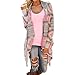 Produktbild Damen Cardigan Langarmshirt Beiläufige Geometrische Loose Irregular Pullover Mantel Ethno Festlich Outwear Tops Strickjacke Kimono Feder HerbstWinter (M, Rot)