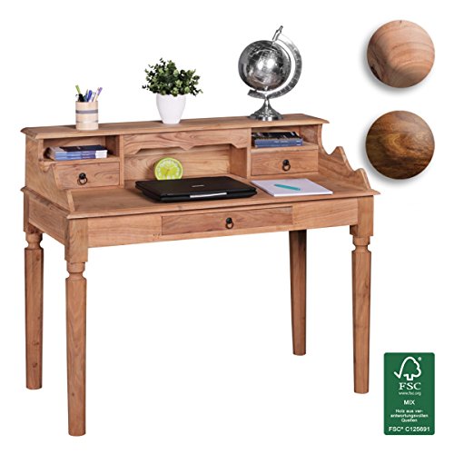 FineBuy Schreibtisch Massivholz Konsole | Sekretr 115 x 100 x 60 cm mit 3 Schubladen und Fchern | Konsolentisch Landhaus-Stil aus Natur-Holz modern | Arbeits-Tisch mit vielen Ablagemglichkeiten FineBuy Schreibtisch Massivholz Konsole | Sekretr 115 x 100 x 60 cm mit 3 Schubladen und Fchern | Konsolentisch Landhaus-Stil aus Natur-Holz modern | Arbeits-Tisch mit vielen Ablagemglichkeiten