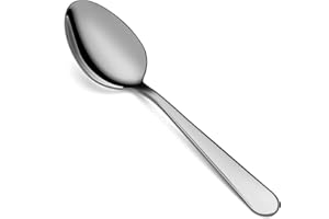 PLEAFIND Spoon Set, 12-Piece Stainless Steel Dessert Spoons Dining Spoons, Mirror Polishing Cutlery Spoons Set,Dishwasher Safe (6.7 inches, 17cm)