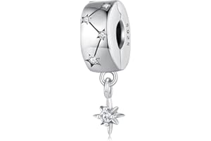 SHIYU Clip d'charm pour bracelets Pandora, breloque Espaceurs Perles en argent 925 étoile filante avec boîte à bijoux