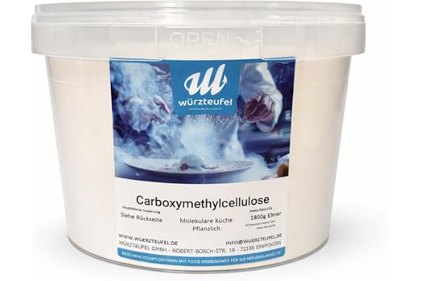 Carboxyméthylcellulose, CMC, colle alimentaire, E 466. Cuisine moléculaire. PE - Seau 1800 g. (1,8 kg)