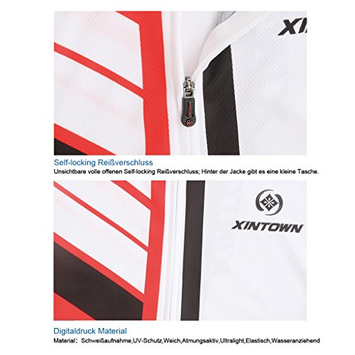 GWELL Herren Radtrikot Fahrrad Trikot Kurzarm Radhose mit Sitzpolster Separat Verkaufen - 3