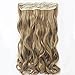 Neverland Beauty One Piece 5 Cilps Clip in Hair Extensions Half Full Head 22 inches Wavy Curly Hair Extension Honey Blonde
