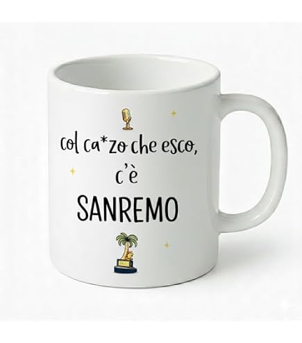 Teetaly Tazza Sanremo “Ovunque Proteggici” – Mug In Ceramica 325 Ml, Lavabile In Microonde E Lavastoviglie