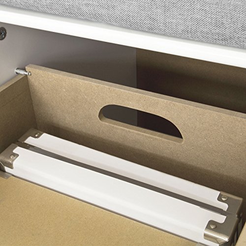 SoBuy® moderne Schuhtruhe,Sitzkommode mit 3 Körben,Sitzbank, Schuhschrank mit Sitzkissen,Spieltruhe, FSR23-W - 8